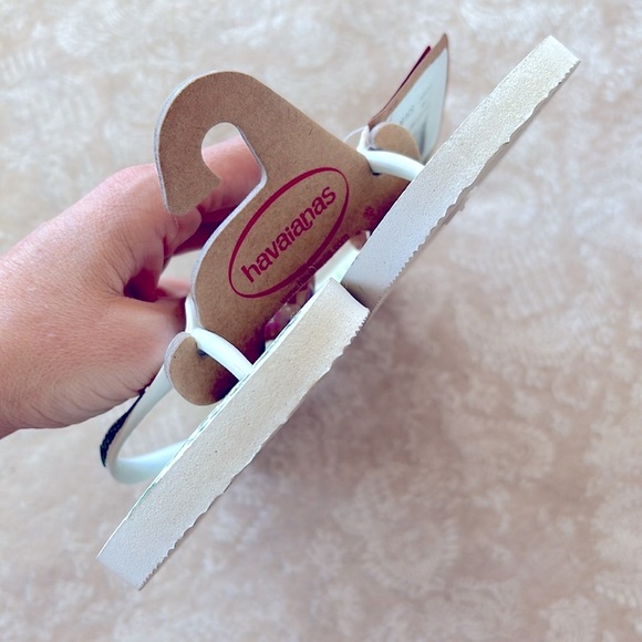 Brand New Havaianas White & Green Irish Good Luck Flip Flops Slide Thong Sandals - Picture 8 of 16